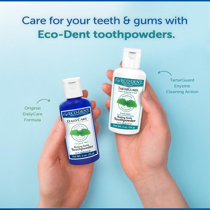 ECO-DENT Tartar Guard Toothpowder with Baking Soda - Fresh Mint Flavor, 2 oz (2 Pack) - Image 4