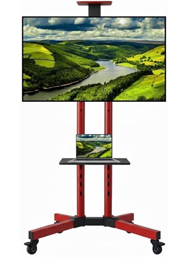 بيتيك حامل تلفزيون متحرك للشاشات من 32 إلى 75 بوصة، عربة تلفزيون بعجلات قوية التحمل، يدعم مقاس VESA حتى 600×400، زاوية إمالة ±10°، حمولة قصوى 50 كجم، ارتفاع قابل للتعديل، مزود بعجلات قابلة للقفل | T1500R - Image 1