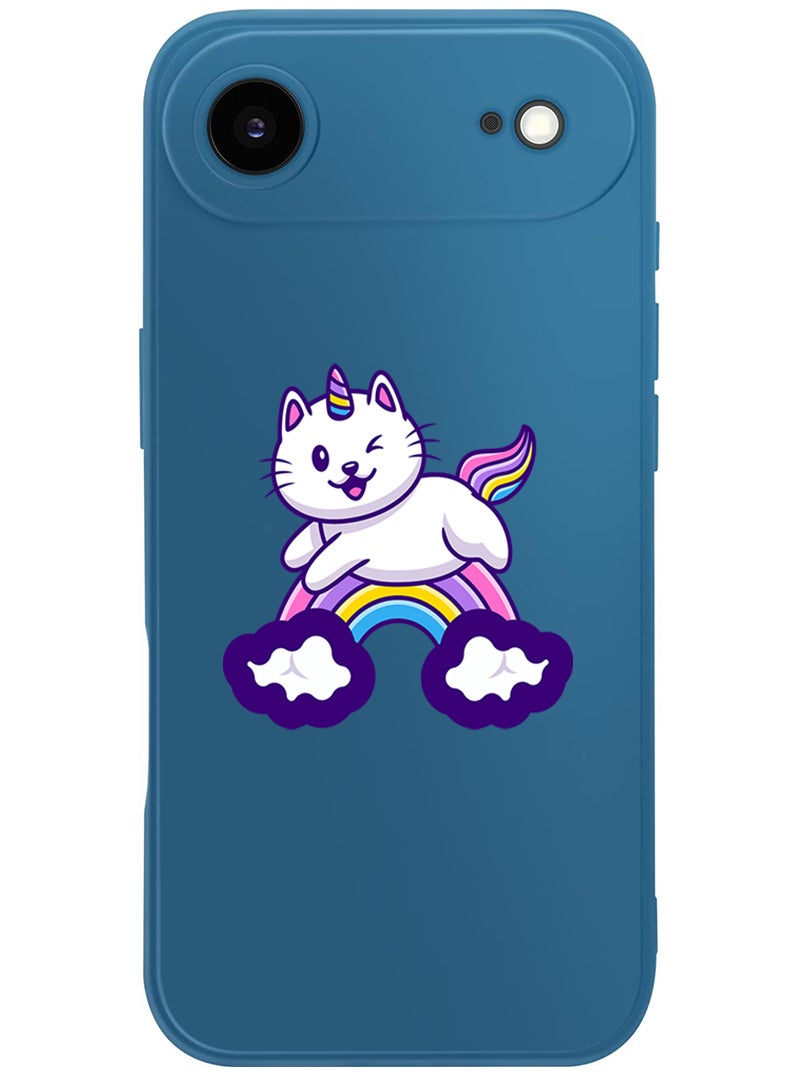 Theodor Protective Slim Fit Case Liquid Silicone Cover with Full Body Protection Anti-Scratch Shockproof Case For Apple iPhone 17 Air (Blue) Cute Unicorn - Image 1