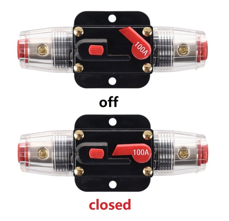 ANJOSHI 100A Auto Car Protection Stereo Switch Fuse Holders Inline Circuit Breaker Reset Fuse Inverter for Car Audio System Protection 12V-24V DC - Image 5