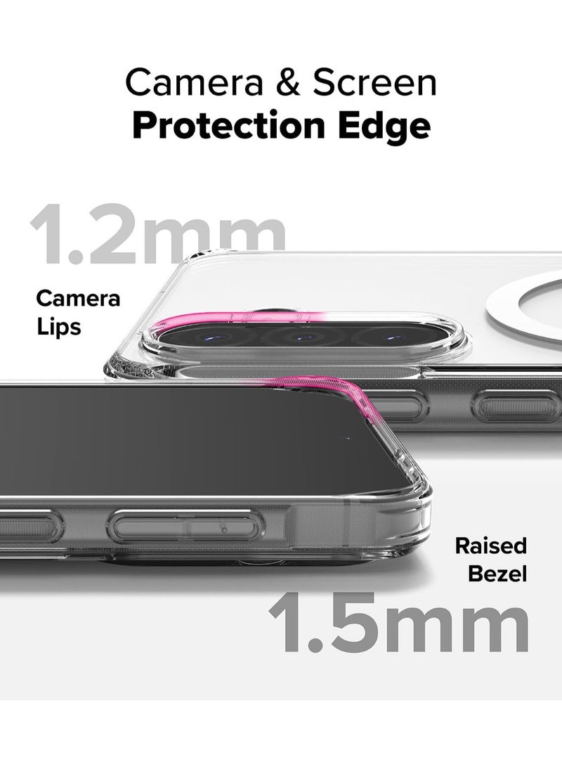 Samsung Galaxy A56-5G Case with Screen Protector, Rugged Drop Protection Anti Yellowing Cell Cover - Shockproof Protective Transparent Cases (Clear Magnetic)