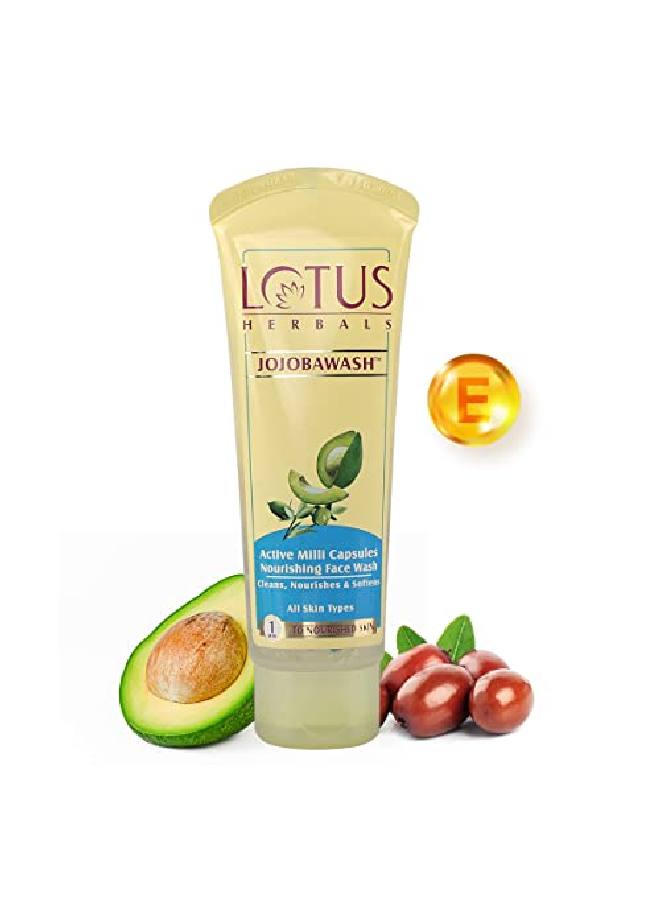 LOTUS HERBALS Jojoba Face Wash Active Milli Capsules 120G  - Image 1