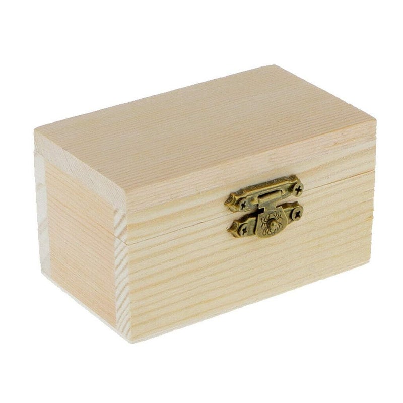 2PCS Wooden Unfinished Storage Box DIY Arts Crafts Hobbies and Home Dcor  - Image 1