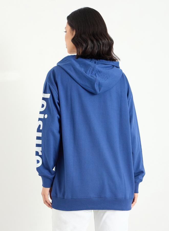 Styli Slogan Print Longline Hoodie - Image 5