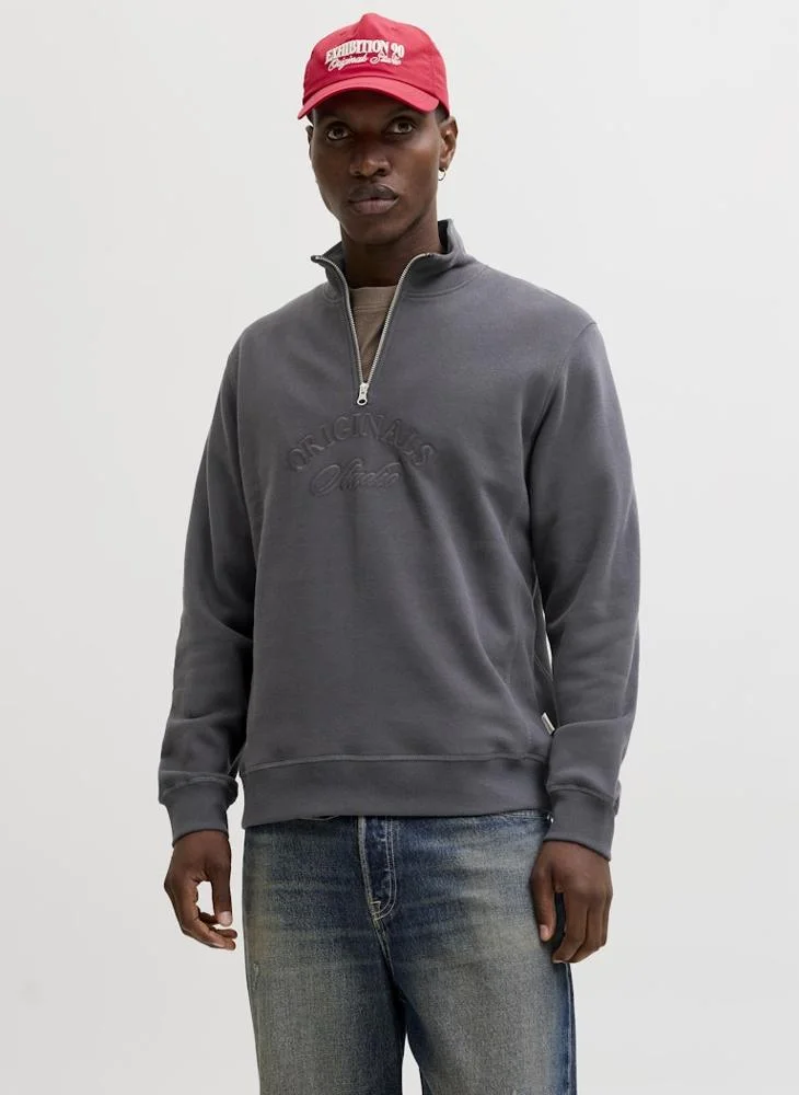 JACK & JONES Logo Regular Fit Crew Neck Hoodie