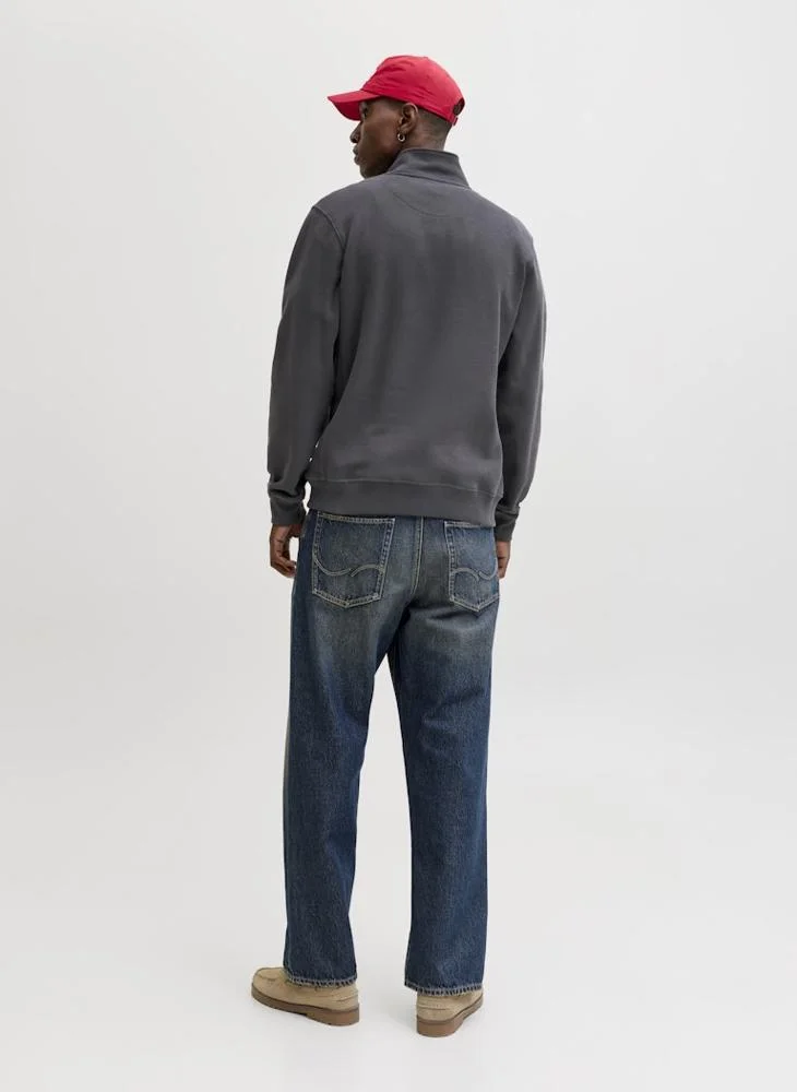 JACK & JONES Logo Regular Fit Crew Neck Hoodie