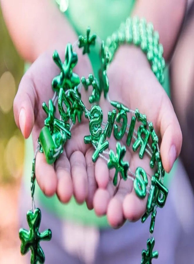 Mealah 12Pcs St.Patrick's Day-Necklaces-Shamrock-Green-Beads-Necklace for Adults-St.Patrick's Day Irish Party-Favors Accessories - Image 4