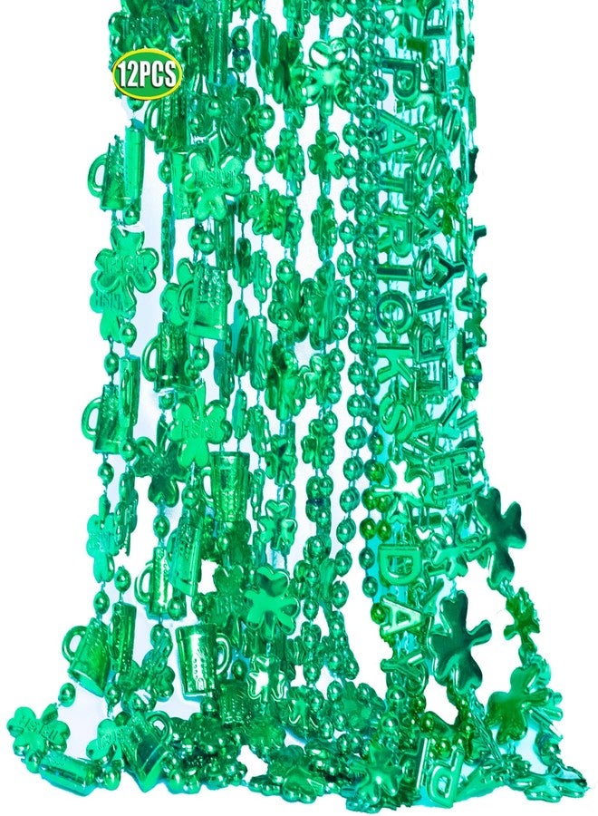 Mealah 12Pcs St.Patrick's Day-Necklaces-Shamrock-Green-Beads-Necklace for Adults-St.Patrick's Day Irish Party-Favors Accessories - Image 2