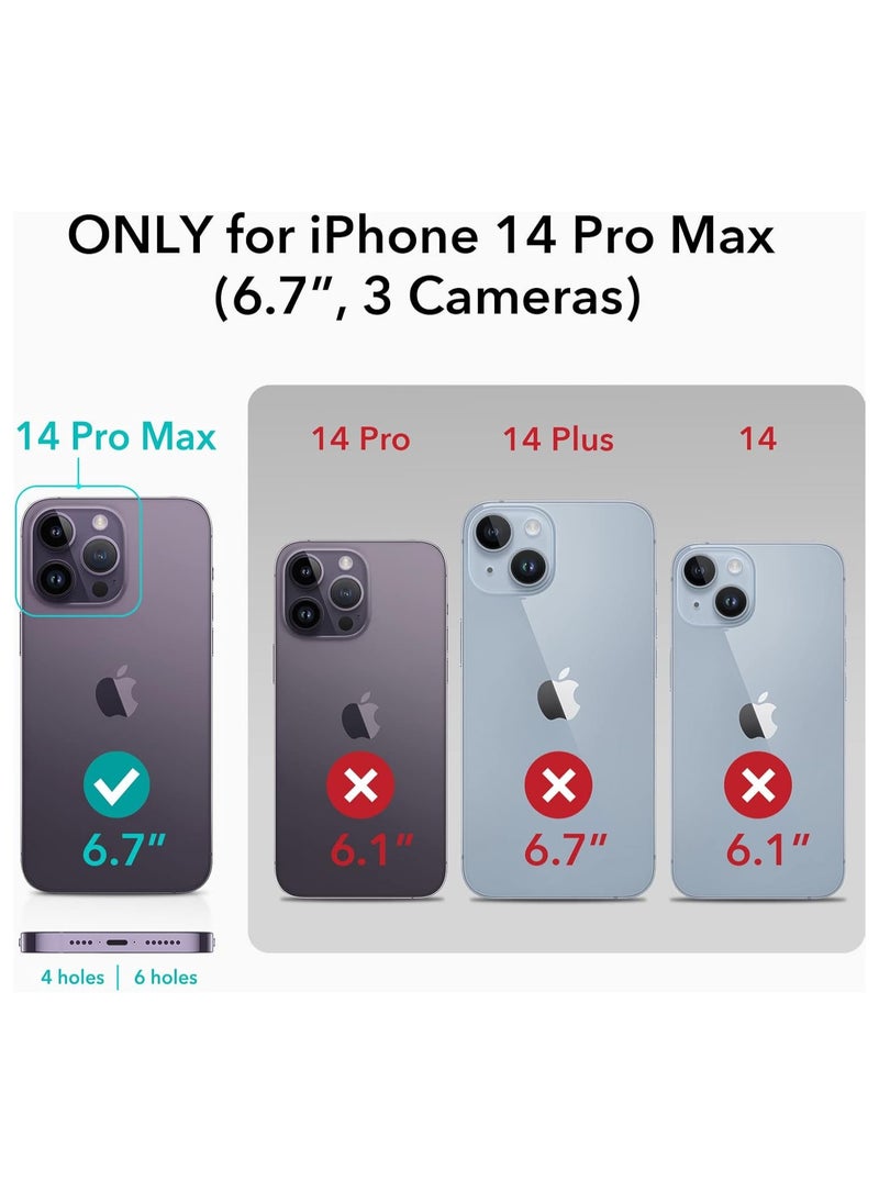 Denx - Magnetic Clear Case for iPhone 14 Pro Max 6.7-Inch, Tough Acrylic Back Cover, Compatible with MagSafe Wireless Charging, Shockproof Phone Cover (Black) - Image 1