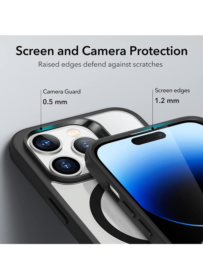 Denx - Magnetic Clear Case for iPhone 14 Pro Max 6.7-Inch, Tough Acrylic Back Cover, Compatible with MagSafe Wireless Charging, Shockproof Phone Cover (Black) - Image 1