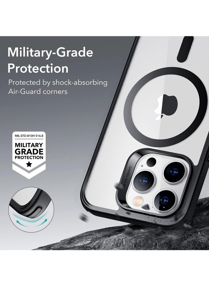 Denx - Magnetic Clear Case for iPhone 14 Pro Max 6.7-Inch, Tough Acrylic Back Cover, Compatible with MagSafe Wireless Charging, Shockproof Phone Cover (Black) - Image 1