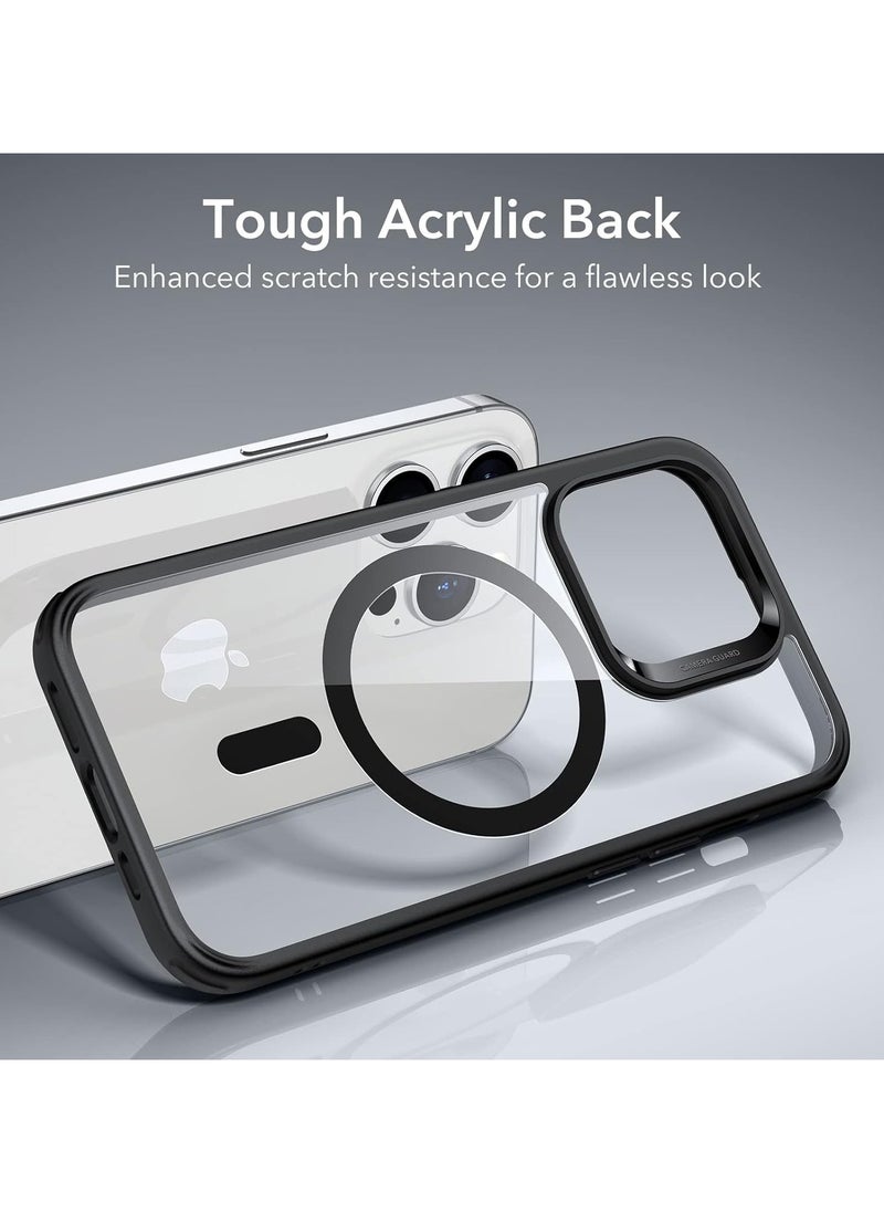 Denx - Magnetic Clear Case for iPhone 14 Pro Max 6.7-Inch, Tough Acrylic Back Cover, Compatible with MagSafe Wireless Charging, Shockproof Phone Cover (Black) - Image 1
