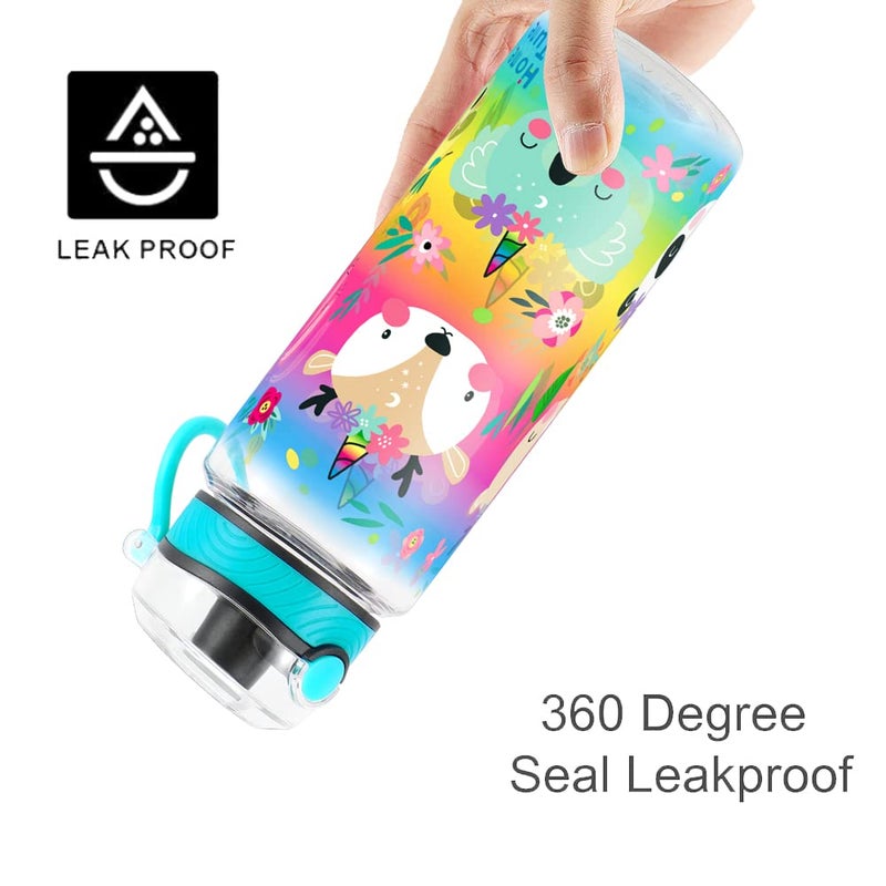 Home Tune Cute Water Bottle for School Kids Girls  BPA FREE Tritan & Leak Proof & Easy Clean & Carry Handle  23oz/ 680ml (Deer) - Image 4