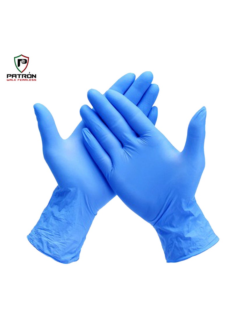 Patron's Powder Free Blue Nitrile Gloves for Unmatched Safety and Comfort | Pack Of 1000 PCs - Image 1