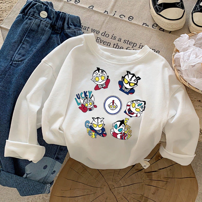 New Autumn Boys Long-Sleeved T-Shirt Baby Top 2024 Printed Children'S Wear Children'S Loose Base Shirt Trendy - Image 2