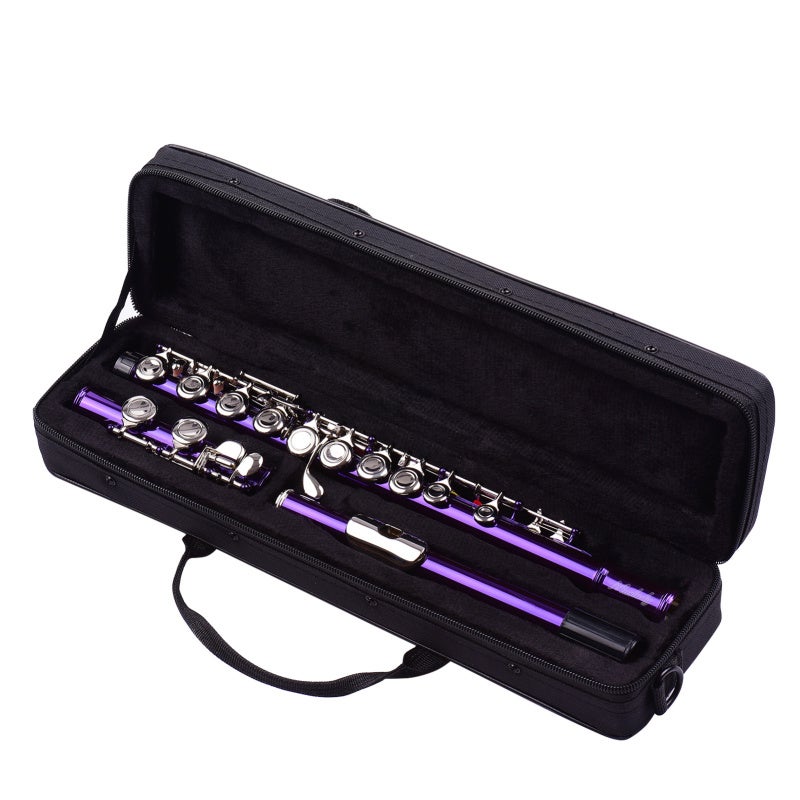 Professional C Flute 16 Closed Holes Purple Nickel Plated Cupronickel Material - High Durability Wonderful Tone Leather Pad Needle Spring for Performance Daily Practice - Image 2