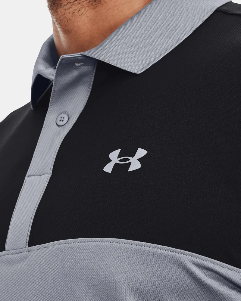 UNDER ARMOUR Grey Men's UA Performance 3.0 Colourblock Polo Shirt for Men | Best Price UAE