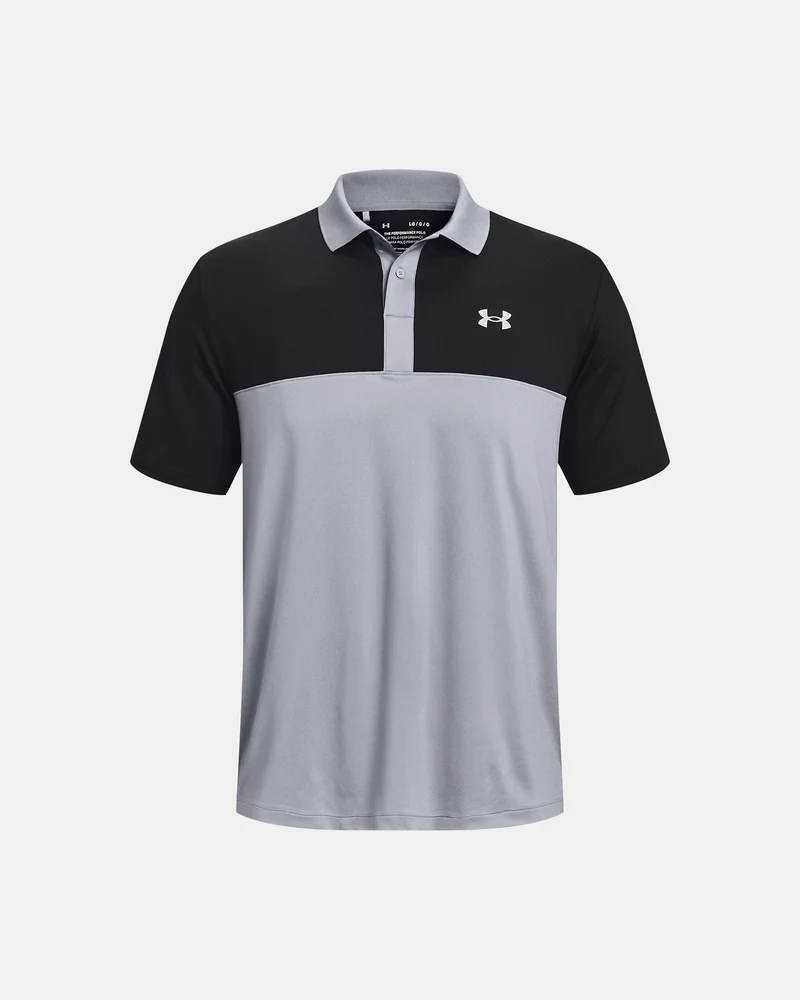 UNDER ARMOUR Grey Men's UA Performance 3.0 Colourblock Polo Shirt for Men | Best Price UAE