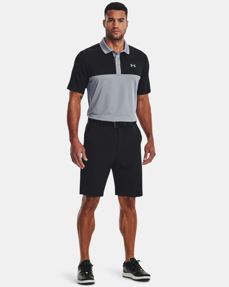 UNDER ARMOUR Grey Men's UA Performance 3.0 Colourblock Polo Shirt for Men | Best Price UAE