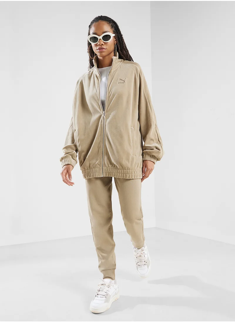 PUMA Oversized Velour Track Jacket