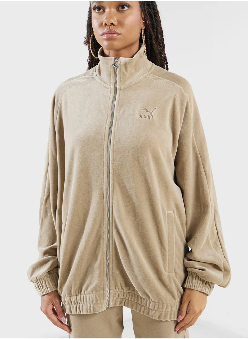 PUMA Oversized Velour Track Jacket