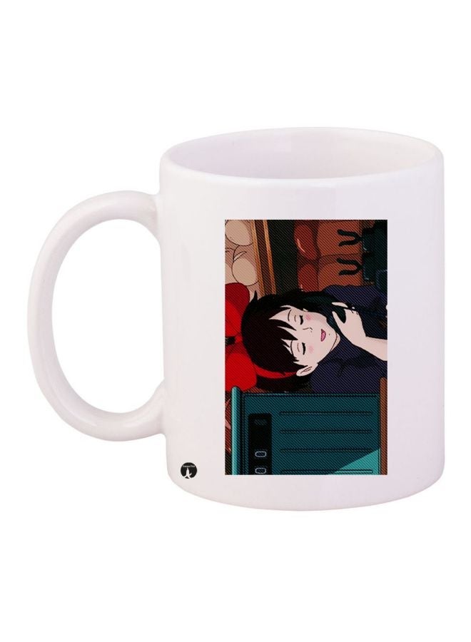 Girl Printed Coffee Mug White/Blue/Red 11ounce