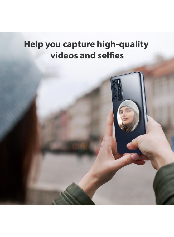 Kiboule Universal Magnetic Selfie Mirror for Phone Back Camera Universal Phone Selfie Mirror Replacement for iPhone 15/14/13/12 Android Smartphone Video Selfie Vlog Accessories (Black)  - Image 5