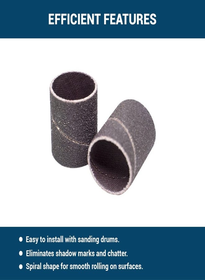 كاشطة القياس أشرطة لولبية من أكسيد الألومنيوم الكاشطة من Benchmark Abrasives مقاس 1.5 بوصة × 1.5 بوصة للأدوات الدوارة، وأكمام الأسطوانة للصنفرة وإزالة النتوءات والمزج والتلميع على المعادن والبلاستيك والخشب والمطاط (عبوة من 10 قطع) - حبيبات 80 - Image 4