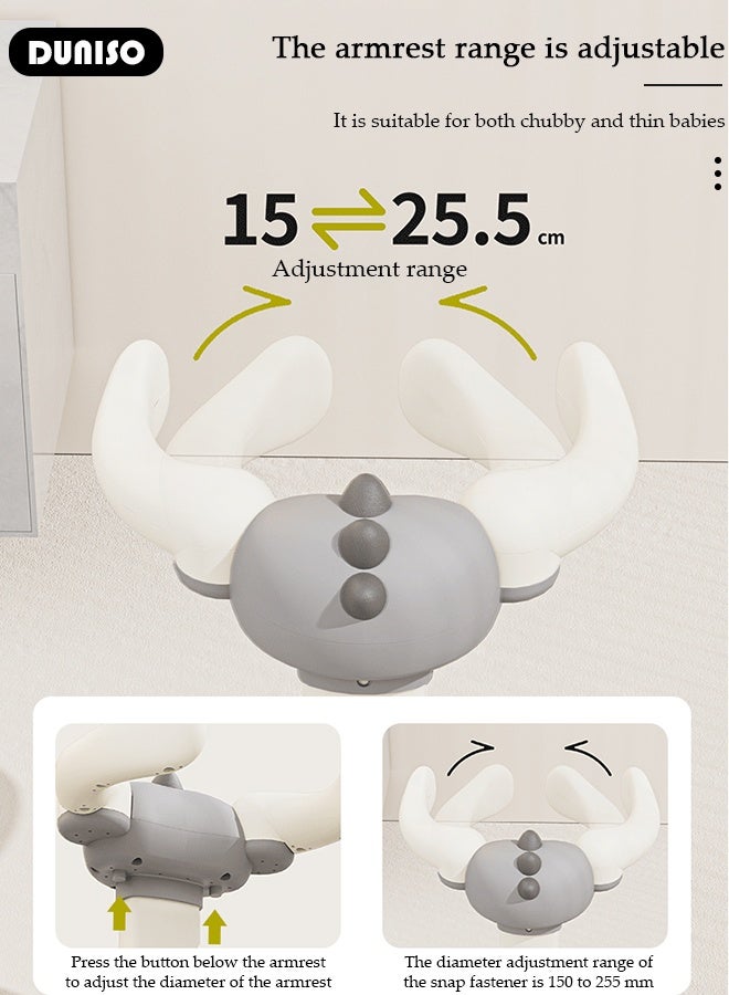 DUNISO حامل استحمام للأطفال مع مقعد دعم، حامل استحمام قابل للتعديل للأطفال، دعم وقوف أثناء الاستحمام ومضاد للانزلاق، مضاد للتقلب، سهل التنظيف - Image 5