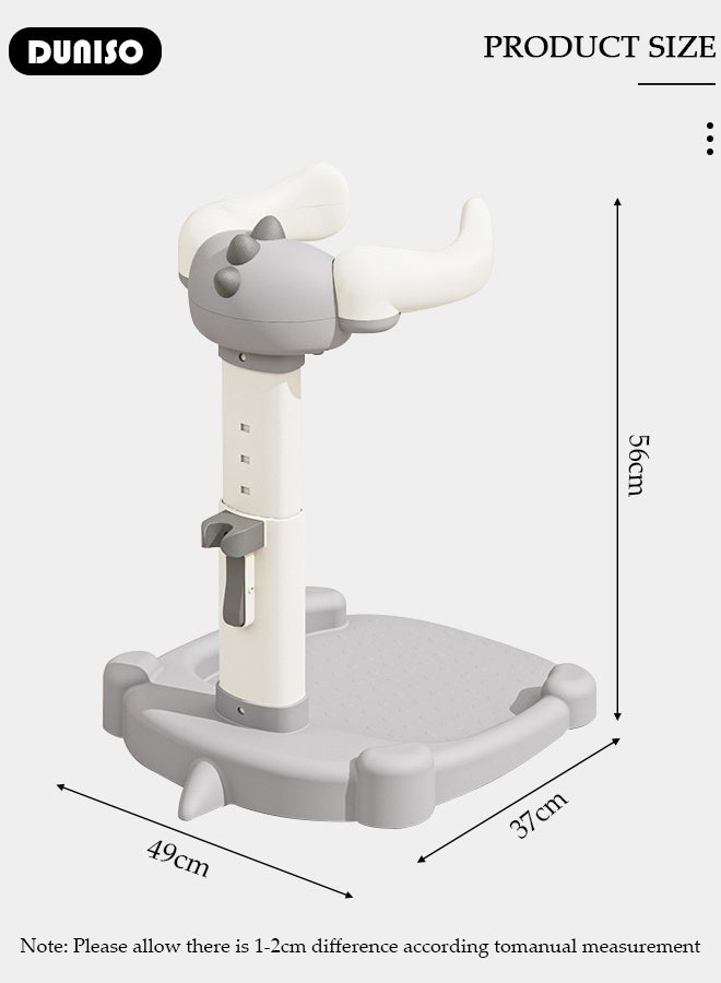 DUNISO حامل استحمام للأطفال مع مقعد دعم، حامل استحمام قابل للتعديل للأطفال، دعم وقوف أثناء الاستحمام ومضاد للانزلاق، مضاد للتقلب، سهل التنظيف - Image 2