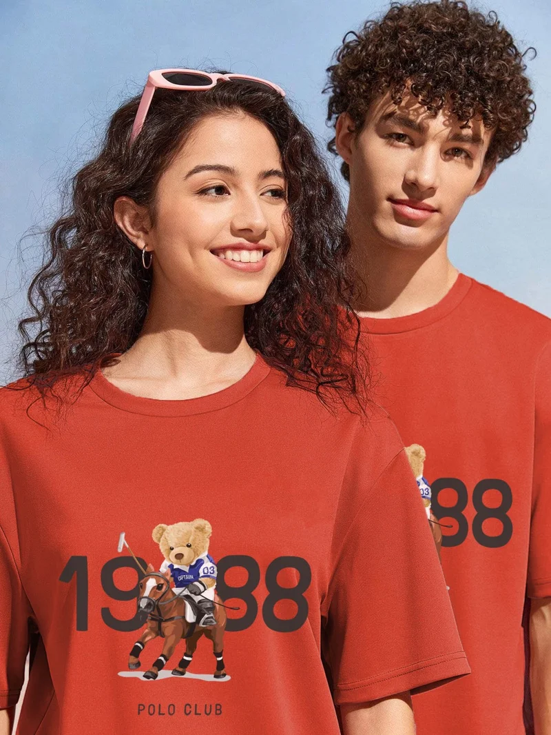 دوغ فش Lover Couple Combination T-Shirt-Shorts Die Printed Oversize Red