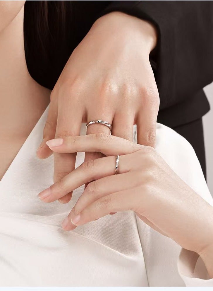 Akali A Pair Of threaded Cubic Zirconia Rings For Men And Women With Adjustable Openings, Couple Rings  - Image 5