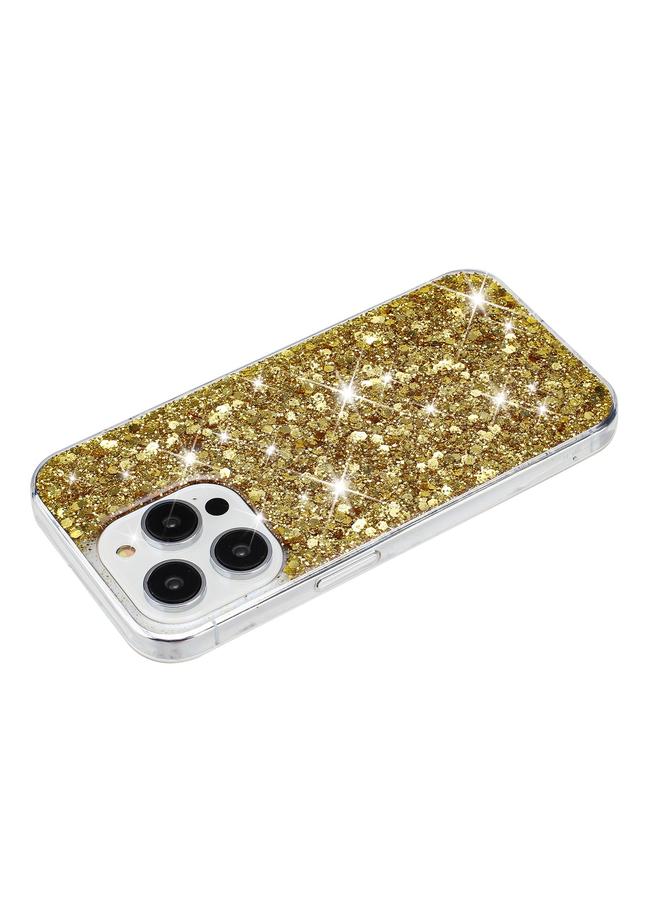 S-TOP Case For iPhone 14 Pro Transparent Frame Glitter Powder TPU Phone Case - Image 3