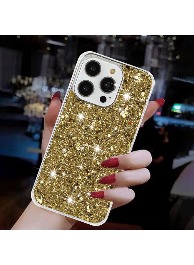 S-TOP Case For iPhone 14 Pro Transparent Frame Glitter Powder TPU Phone Case - Image 4