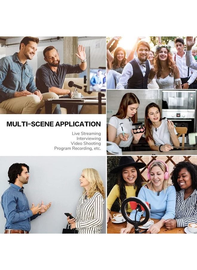 SHOPI - Dule Mic Wireless Lavalier Microphone, 1 for 2 2.4GHz Noise Reduction Microphone System with Charging Case, Plug & Play Automatically Pairing Wireless Microphone, Clear Pickup Recording Mic - Image 1
