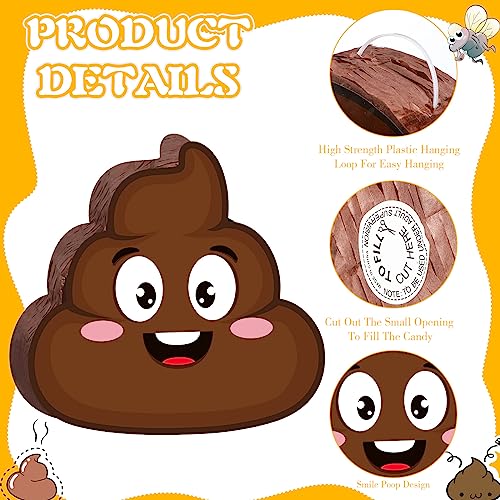 Harrycle Poop Piata Set Included Brown Funny Poop Piata Black Yellow Piatas Stick Blindfold Confetti for Adults Birthday Fiestas Poop Party Game Decorations 134 x 126 x 3 Inch - Image 5