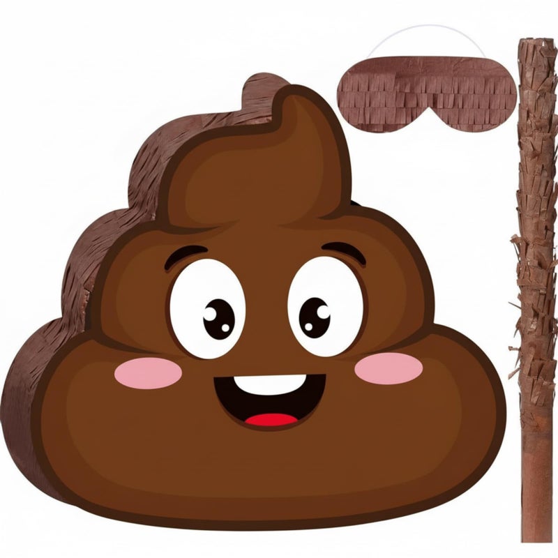 Harrycle Poop Piata Set Included Brown Funny Poop Piata Black Yellow Piatas Stick Blindfold Confetti for Adults Birthday Fiestas Poop Party Game Decorations 134 x 126 x 3 Inch - Image 3