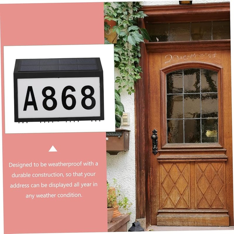 لوحة أرقام العنوان المضيئة بالطاقة الشمسية LED للاستخدام الخارجي في المنزل والحديقة - Image 5