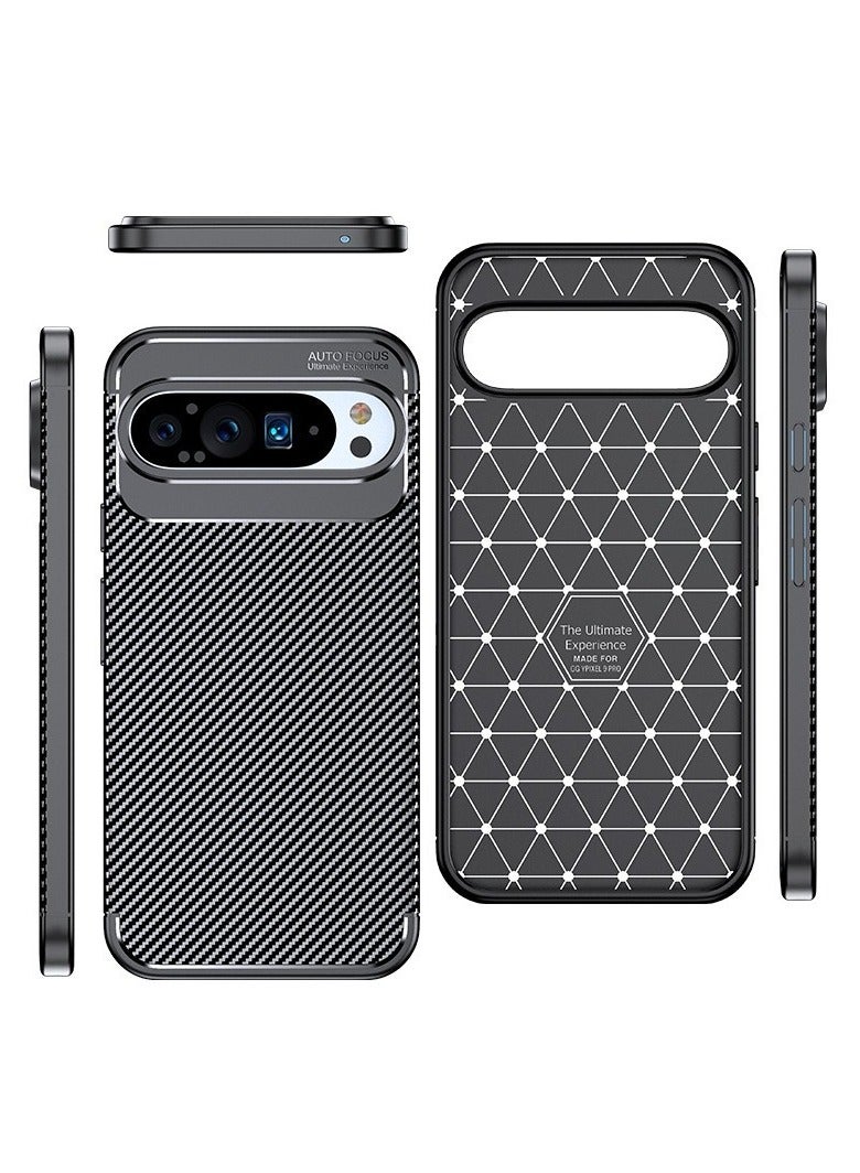 Flexible TPU case for Google Pixel 9 Pro scratch-resistant carbon fiber textured phone case - Image 5