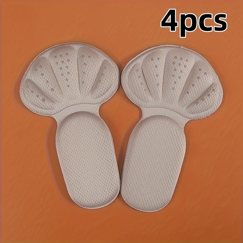 4 Pcs Black Non-Slip Heel Pads Soft Breathable Self-Adhesive Cushions Inserts Wear Resistance Shock Absorption Shoe Size Adjusters - Image 4