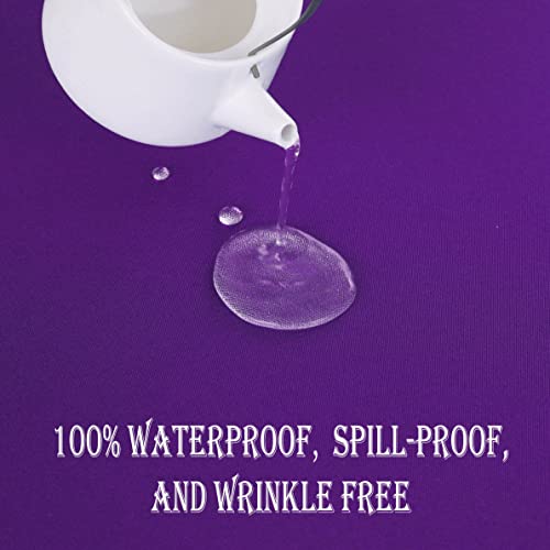 KAIPHO Purple Square Tablecloth Waterproof Stain Resistant Wrinkle Free Table Cloth 210GSM Polyester Wipeable Table Cover for Party, Banquet, Indoor and Outdoor - Rectangle/Rectangular, 60 x 60 inch - Image 4