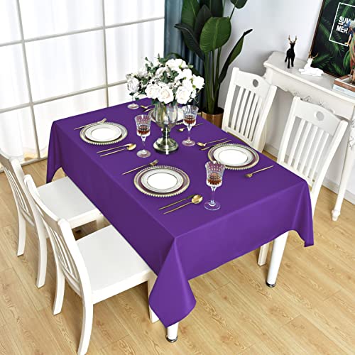 KAIPHO Purple Square Tablecloth Waterproof Stain Resistant Wrinkle Free Table Cloth 210GSM Polyester Wipeable Table Cover for Party, Banquet, Indoor and Outdoor - Rectangle/Rectangular, 60 x 60 inch - Image 2