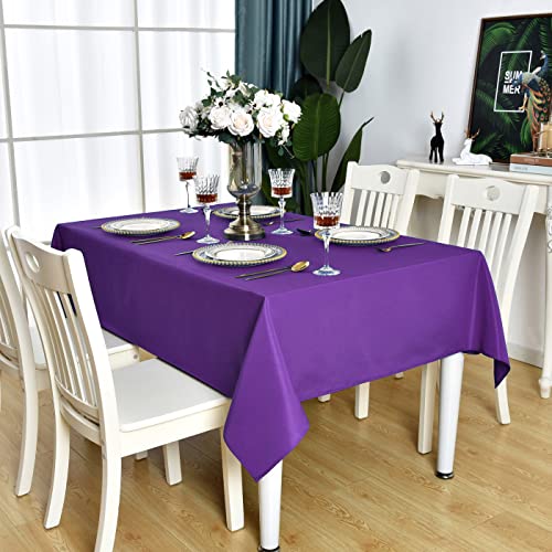 KAIPHO Purple Square Tablecloth Waterproof Stain Resistant Wrinkle Free Table Cloth 210GSM Polyester Wipeable Table Cover for Party, Banquet, Indoor and Outdoor - Rectangle/Rectangular, 60 x 60 inch - Image 1