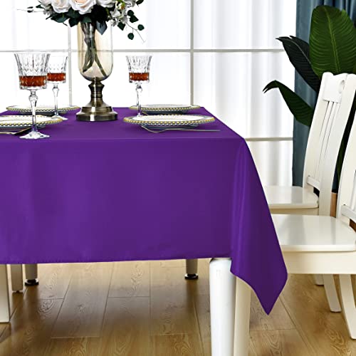 KAIPHO Purple Square Tablecloth Waterproof Stain Resistant Wrinkle Free Table Cloth 210GSM Polyester Wipeable Table Cover for Party, Banquet, Indoor and Outdoor - Rectangle/Rectangular, 60 x 60 inch - Image 5