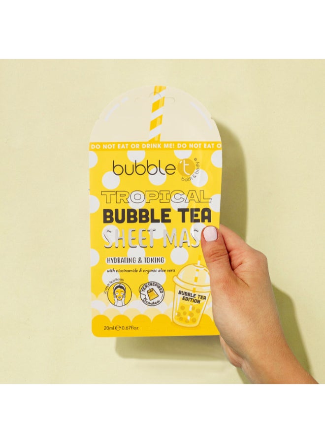 Bubble T Nourishing Tropical Face Sheet Mask with Aloe Vera & Niacinamide - Hydrates & Revitalizes Skin, Infused with a Sweet, Exotic Scent (20 ml) - Image 2