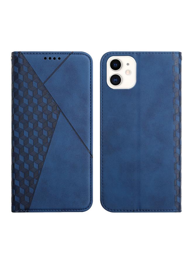 زبون جراب جلدي مغناطيسي أفقي قابل للطي لهاتف iPhone 11 بنمط ماسي مع فتحات للبطاقات وحامل ومحفظة - Image 1