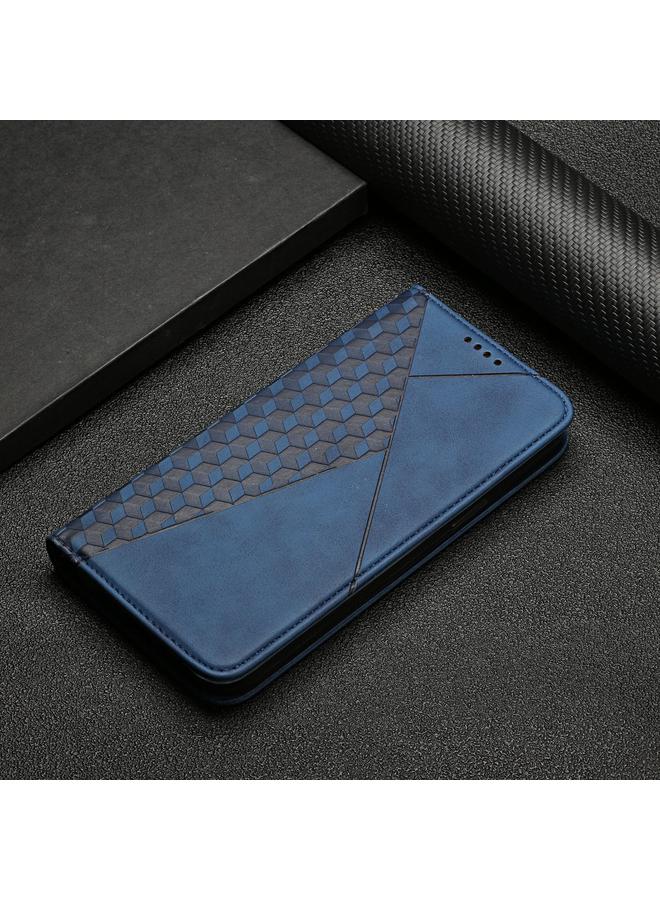 زبون جراب جلدي مغناطيسي أفقي قابل للطي لهاتف iPhone 11 بنمط ماسي مع فتحات للبطاقات وحامل ومحفظة - Image 2