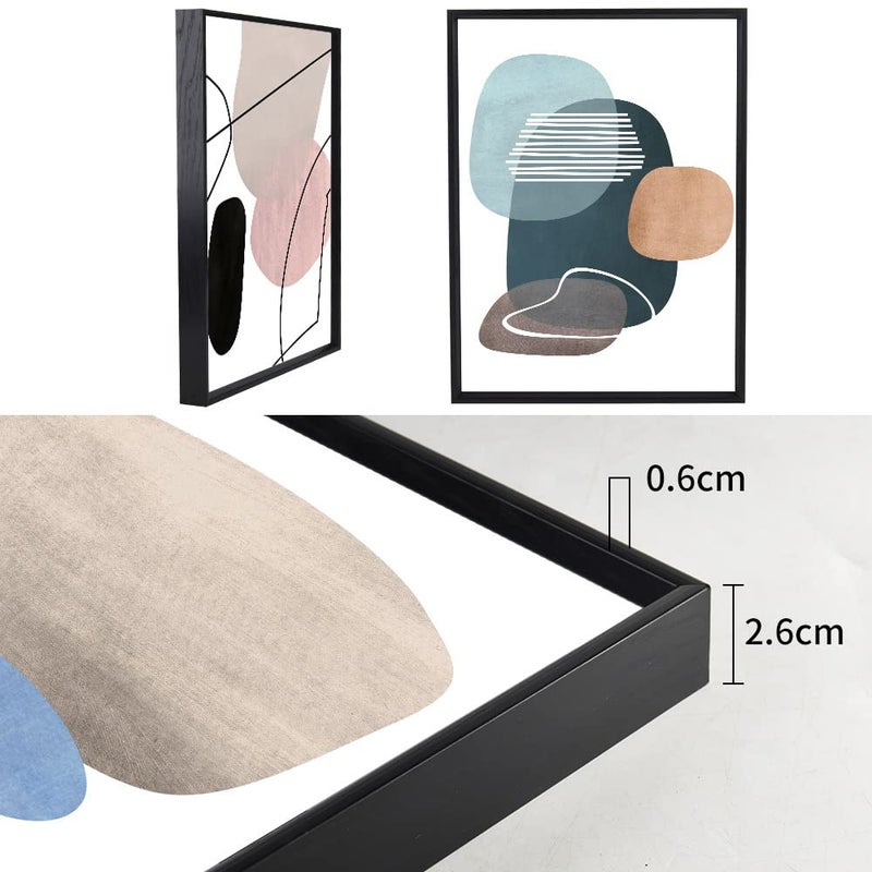 MPLONG Wall Art 3 Pieces Of Framed Decorative Paintings Abstract Simple Orange White Blue And Other Color Blocks Wall Art Canvas Prints Wall Decor Gifts Size 16" x 24" x 3 Panels - Image 5