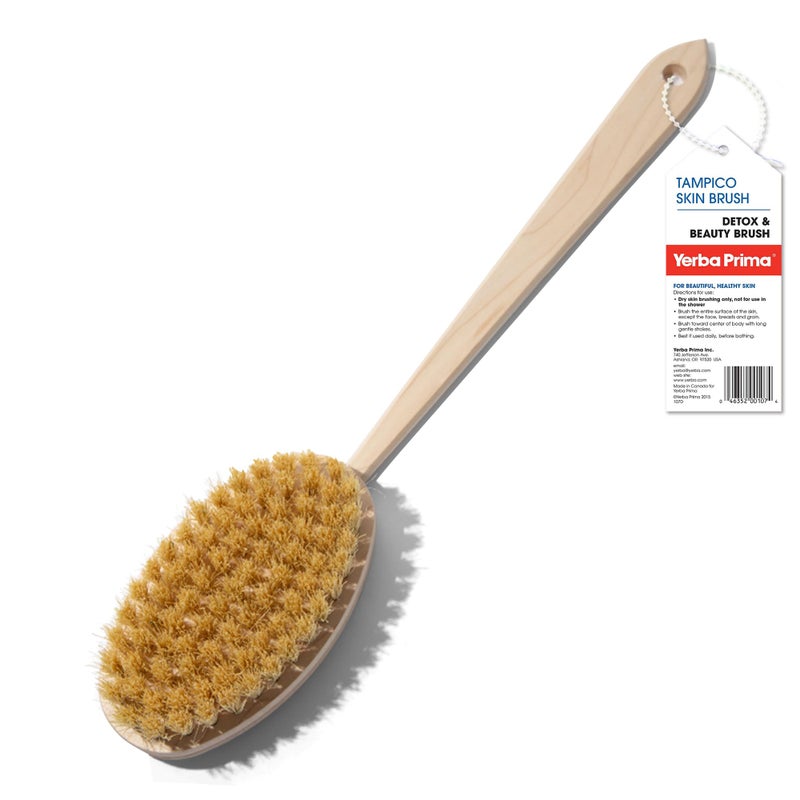 Yerba Prima Tampico Skin Brush (Pack of 1) - Natural Vegetable Fiber Bristles for Dry Skin Brushing - Image 1