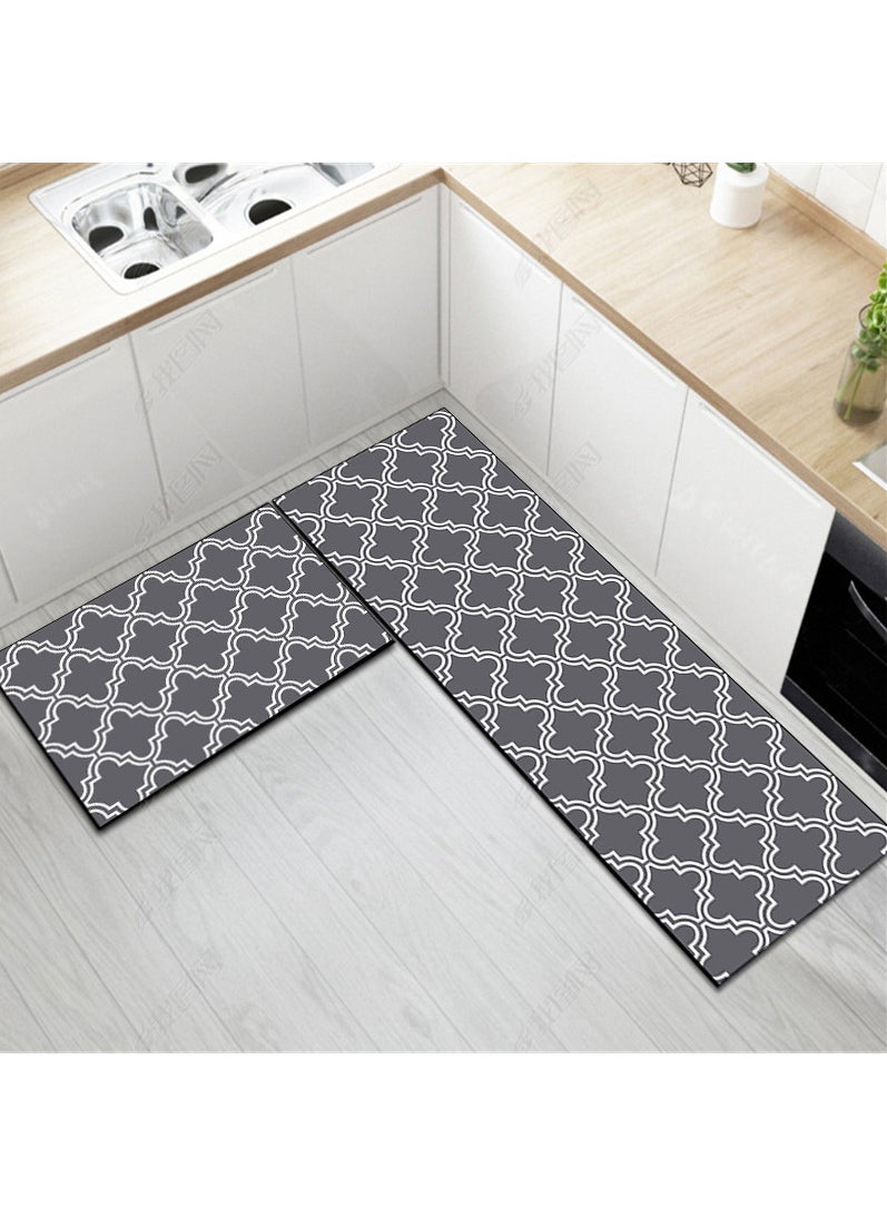 FASHION HOME Set of 2 Kitchen Mats Floor Rug Home Decor Accessories Non Skid Washable  - Image 1